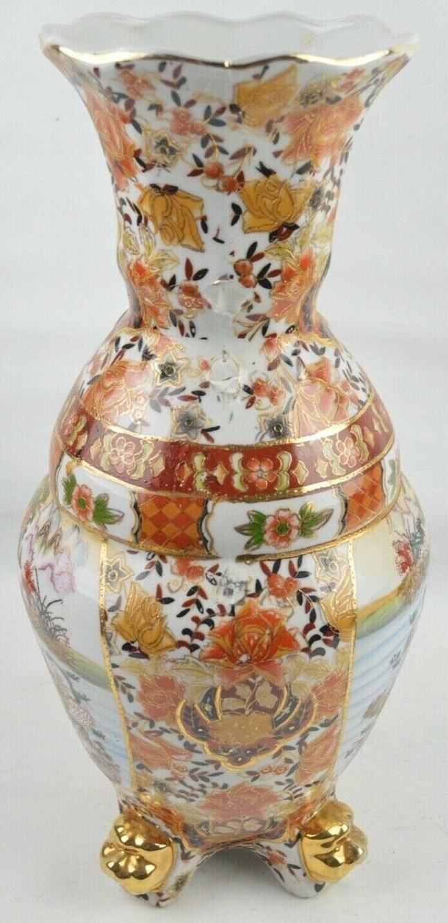 Moriage Antique Chinese Satsuma Vase Handle Porcelain